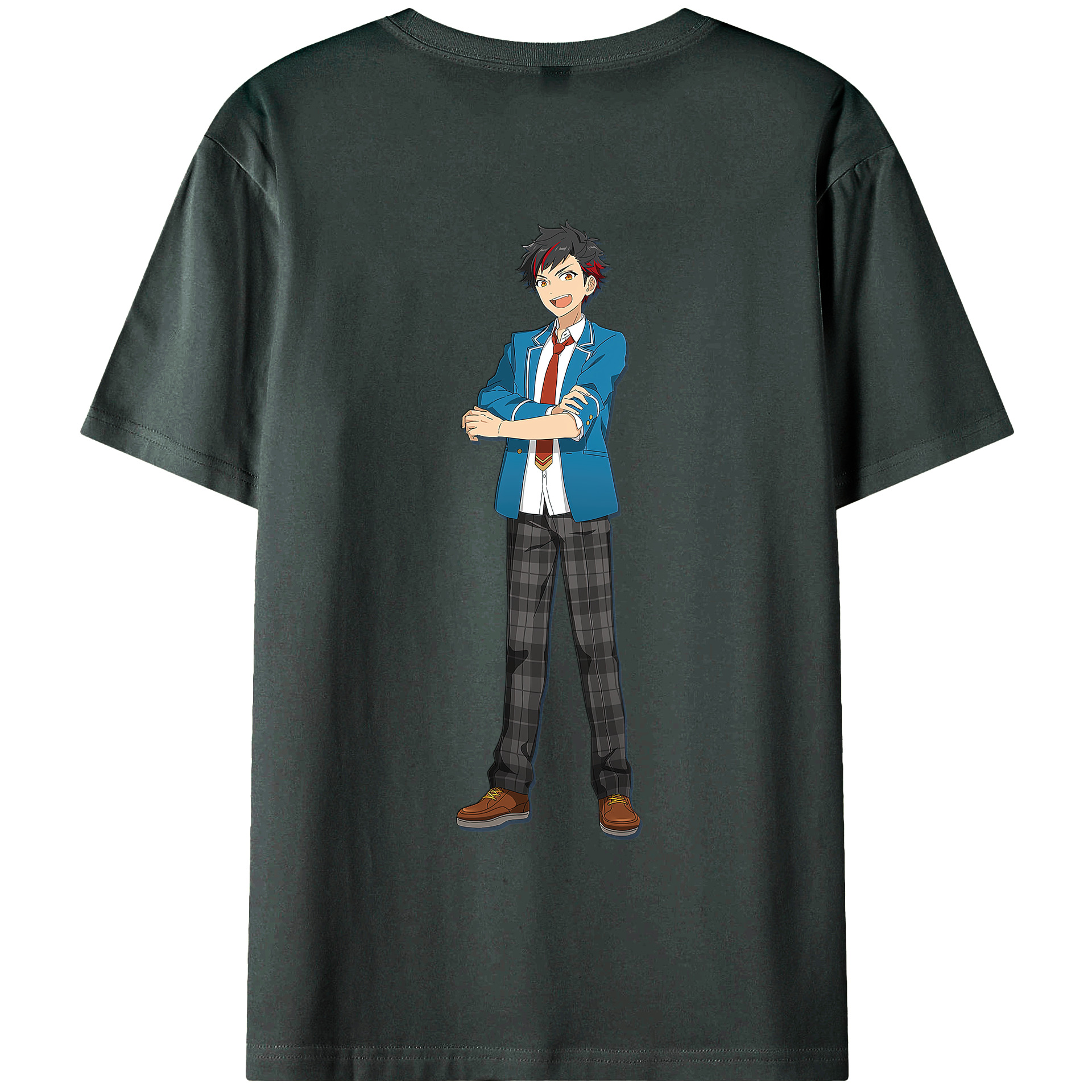 （画像用） あんさんぶるスターズ! Ensemble Stars 綿100％ メンズ半袖Tシャツ（バックプリント） 通気性